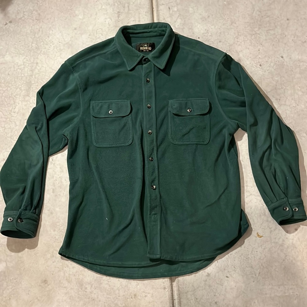 Green soft button up